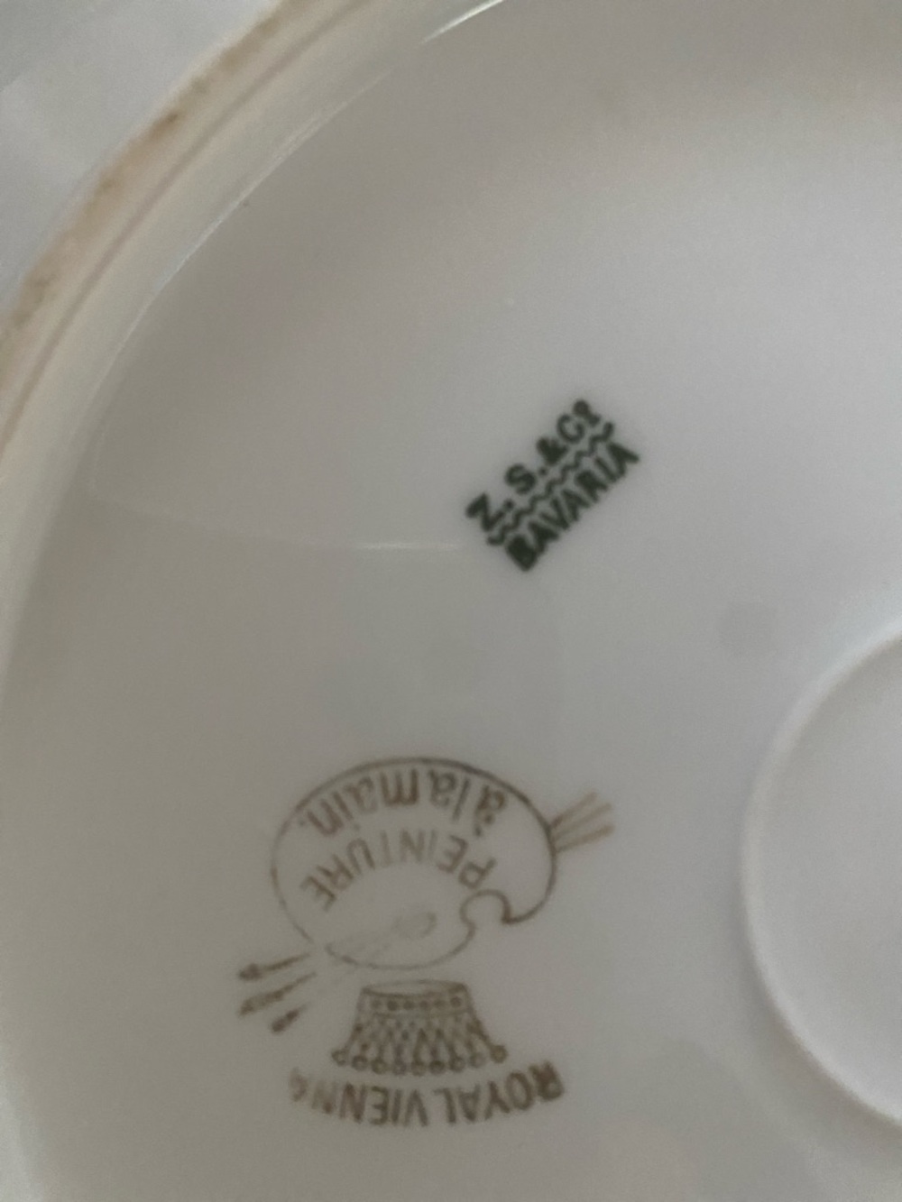 Z.S. & CO. Zeh, Scherzer Bavaria. Vintage Porcelana plate featuring bn Pink rose - Picture 4 of 4